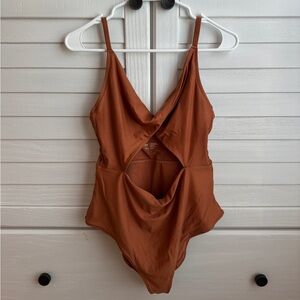 Aerie Twist Cut Out One Piece Swimsuit